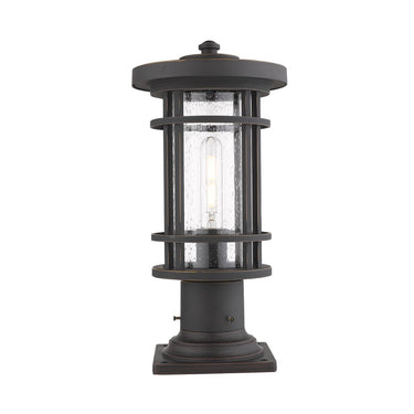 Z-Lite 8" Jordan Glass 1 Light Outdoor Pier Mounted Fixture image 1