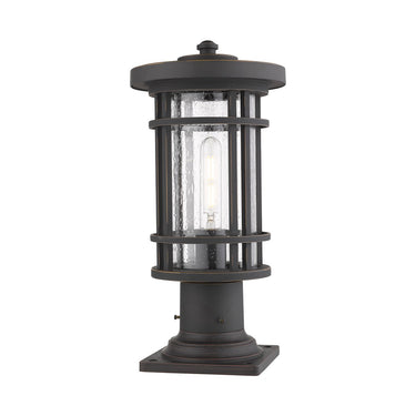 Z-Lite 8" Jordan Glass 1 Light Outdoor Pier Mounted Fixture image 3