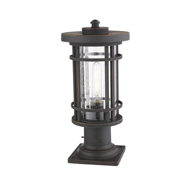 Z-Lite 8" Jordan Glass 1 Light Outdoor Pier Mounted Fixture image 5