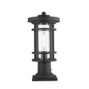 Z-Lite 8" Jordan Glass 1 Light Outdoor Pier Mounted Fixture image