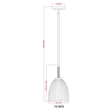 Z-Lite 8" Naya 1 Light Pendant image 14