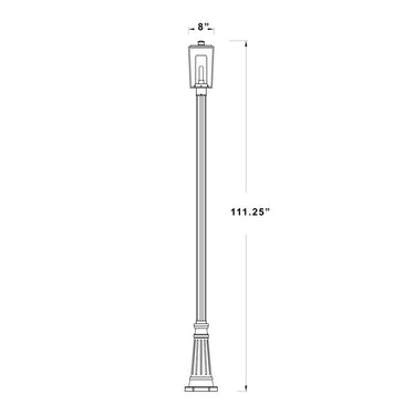 Z-Lite 8" Sheridan 1 Light Outdoor Post Mounted Fixture image 7