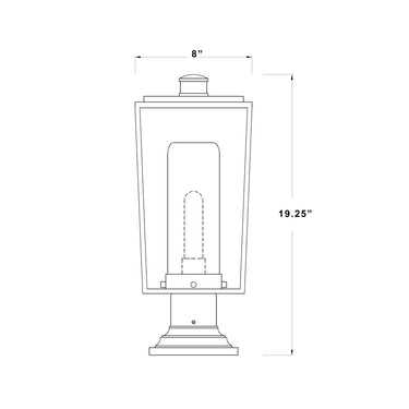 Z-Lite 8" Sheridan Glass 1 Light Outdoor Pier Mounted Fixture image 7