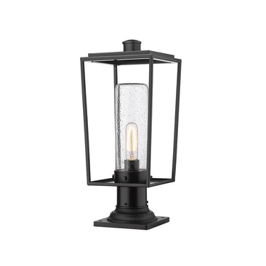 Z-Lite 8" Sheridan Glass 1 Light Outdoor Pier Mounted Fixture image