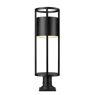 Z-Lite 9.25" Luca Glass 1 Light Outdoor Pier Mounted Fixture image 2