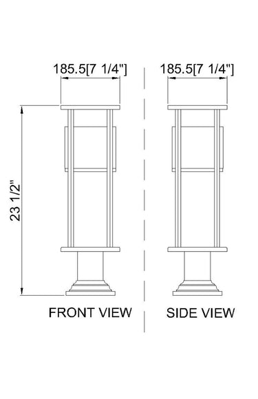 Z-Lite 9.25" Luca Glass 1 Light Outdoor Pier Mounted Fixture image 7