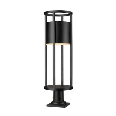 Z-Lite 9.25" Luca Glass 1 Light Outdoor Pier Mounted Fixture image