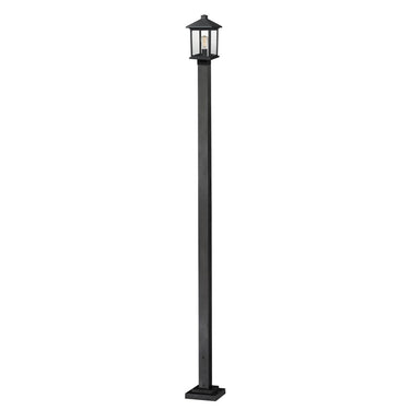 Z-Lite 9.25" Portland Black 1 Light Outdoor Post Mounted Fixture image