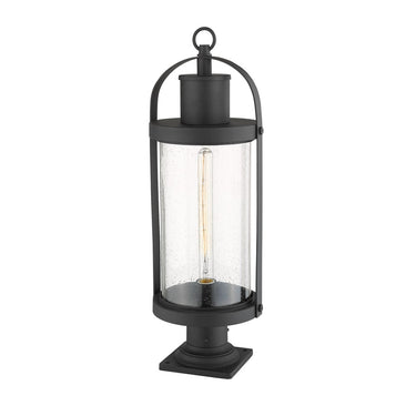 Z-Lite 9.25" Roundhouse Glass 1 Light Outdoor Pier Mounted Fixture image 1