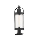 Z-Lite 9.25" Roundhouse Glass 1 Light Outdoor Pier Mounted Fixture image 2