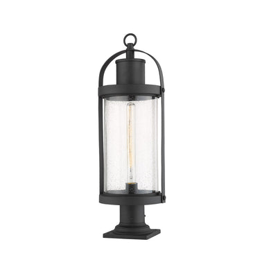 Z-Lite 9.25" Roundhouse Glass 1 Light Outdoor Pier Mounted Fixture image 2