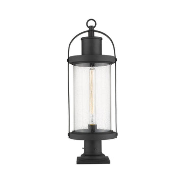 Z-Lite 9.25" Roundhouse Glass 1 Light Outdoor Pier Mounted Fixture image