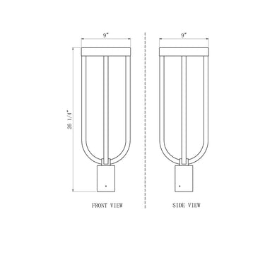 Z-Lite 9" Leland 1 Light Outdoor Post Mount Fixture image 5