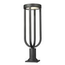 Z-Lite 9" Leland Glass 1 Light Outdoor Pier Mounted Fixture image