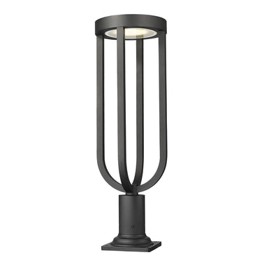 Z-Lite 9" Leland Glass 1 Light Outdoor Pier Mounted Fixture image
