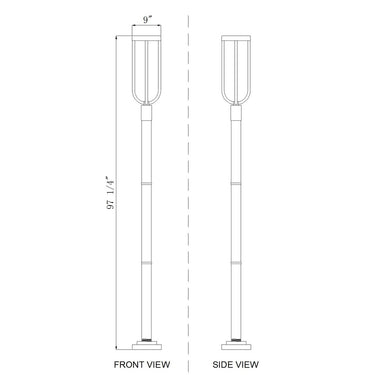 Z-Lite 9" Leland Glass 1 Light Outdoor Post Mounted Fixture image 7