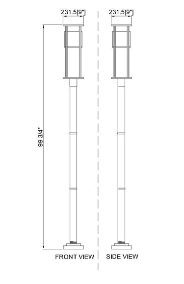 Z-Lite 9" Luca 1 Light Outdoor Post Mounted Fixture image 7