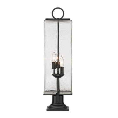 Z-Lite 9" Sana Glass 3 Light Outdoor Pier Mounted Fixture image 1