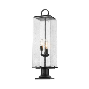 Z-Lite 9" Sana Glass 3 Light Outdoor Pier Mounted Fixture image 2