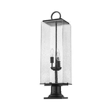 Z-Lite 9" Sana Glass 3 Light Outdoor Pier Mounted Fixture image 4