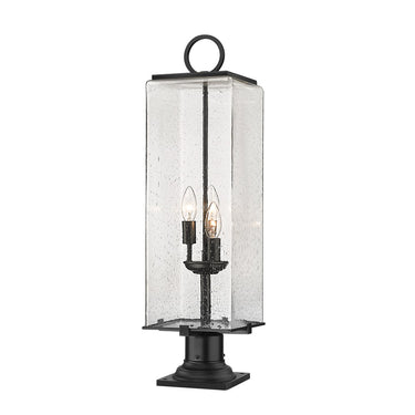 Z-Lite 9" Sana Glass 3 Light Outdoor Pier Mounted Fixture image
