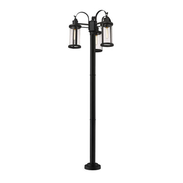 Z-Lite 94.25" High Roundhouse 3 Light Outdoor Post Mounted Fixture image 1