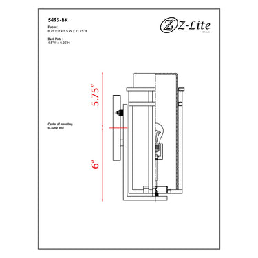 Z Lite Abbey 1 Light 11" Outdoor Wall Light 1