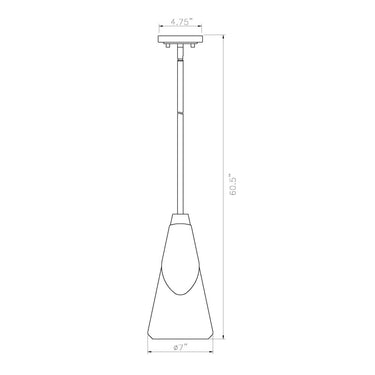 Z Lite Aimie 1 Light 15" Pendant - 828P7-ROD 7