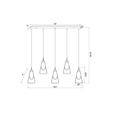 Z Lite Aimie 5 Light 13" Linear Chandelier 7