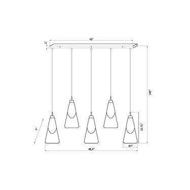 Z Lite Aimie 5 Light 15" Linear Chandelier 7