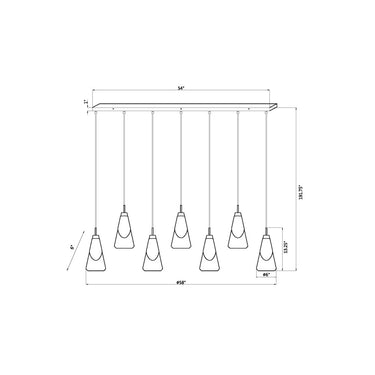 Z Lite Aimie 7 Light 13" Linear Chandelier 7
