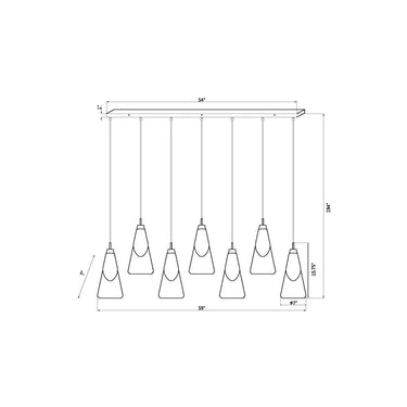 Z Lite Aimie 7 Light 15" Linear Chandelier 7