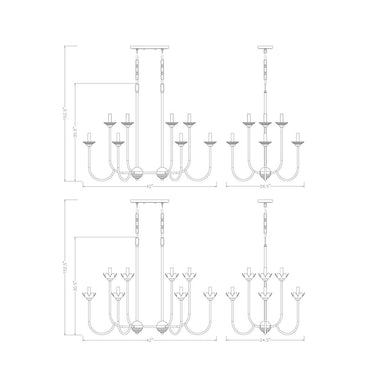 Z Lite Allistair 12 Light Linear Chandelier 7
