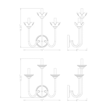 Z Lite Allistair 3 Light Wall Sconce 7