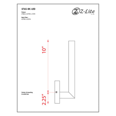 Z Lite Almet 1 Light 12" High Outdoor Wall Light 6