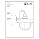 Z Lite Almet 1 Light 14" Outdoor Wall Light in Galvanized Finish 7