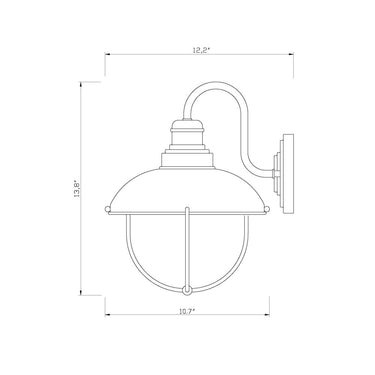 Z Lite Almet 1 Light 14" Outdoor Wall Light in Galvanized Finish 8