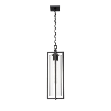 Z Lite Almet 1 Light Outdoor Chain Mount Ceiling Fixture in Clear Ribbed Shade 2