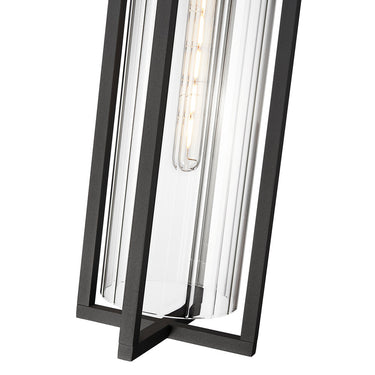 Z Lite Almet 1 Light Outdoor Chain Mount Ceiling Fixture in Clear Ribbed Shade 3