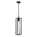Z Lite Almet 1 Light Outdoor Chain Mount Ceiling Fixture in Clear Ribbed Shade 