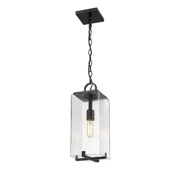 Z Lite Almet 1 Light Outdoor Chain Mount Ceiling Fixture in Clear Seedy Shade 1