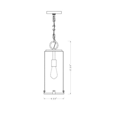 Z Lite Almet 1 Light Outdoor Chain Mount Ceiling Fixture in Clear Seedy Shade 7