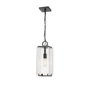 Z Lite Almet 1 Light Outdoor Chain Mount Ceiling Fixture in Clear Seedy Shade 