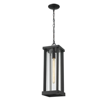 Z Lite Almet 1 Light Outdoor Chain Mount Ceiling Fixture in Clear Shade 1