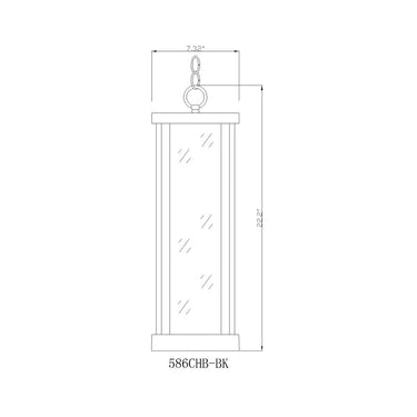 Z Lite Almet 1 Light Outdoor Chain Mount Ceiling Fixture in Clear Shade 5
