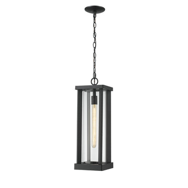 Z Lite Almet 1 Light Outdoor Chain Mount Ceiling Fixture in Clear Shade 