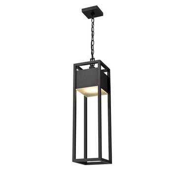 Z Lite Almet 1 Light Outdoor Chain Mount Ceiling Fixture in Etched Shade 2