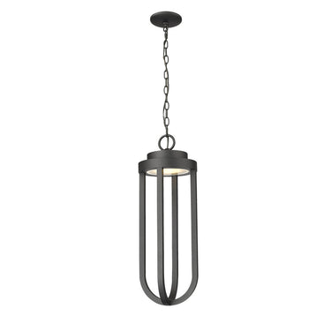 Z Lite Almet 1 Light Outdoor Chain Mount Ceiling Fixture in Sand Blast Shade 