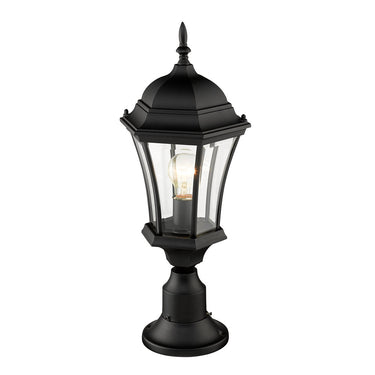 Z Lite Almet 1 Light Outdoor Pier Mounted Fixture in Clear Beve Shade 1