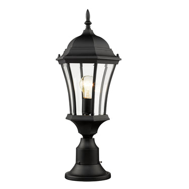 Z Lite Almet 1 Light Outdoor Pier Mounted Fixture in Clear Beve Shade 2